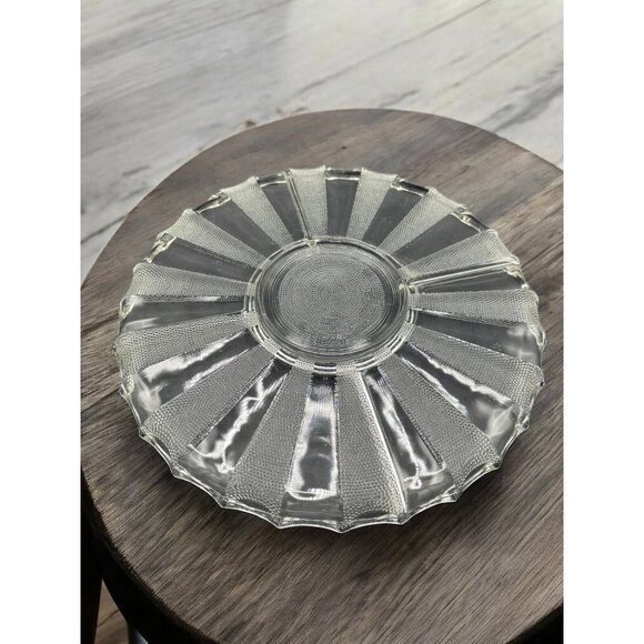 Vintage Jeanette Glass Co. Crystal Dewdrop Divided Serving Platter Relish Tray - Picture 2 of 6